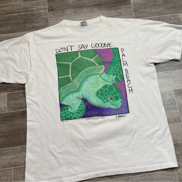 Vintage Palm Beach Turtles Endangered Species Series T Shirt - Picture 2 of 8